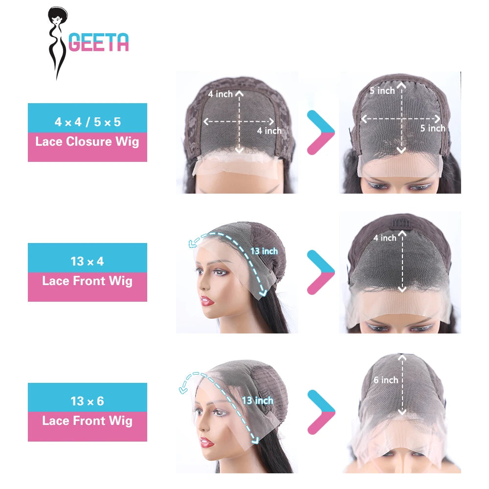 Geeta 13X6 Chocolate Brown Lace Front Wig 200% Pre Plucked Pre Plucked Pre Bleached Bone Straight Human Hair Wigs For Women