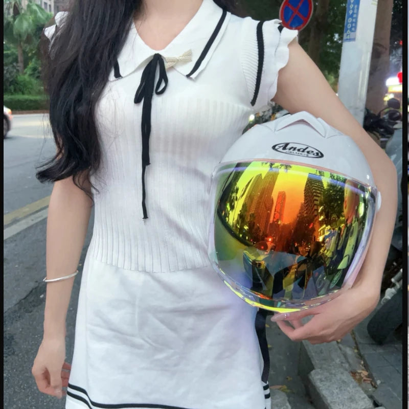 2025 Latest High Quality Motorcycle Helmet Half Covering Dual Lens Cascos para Motos Male Female Couple Capacetes de Moto
