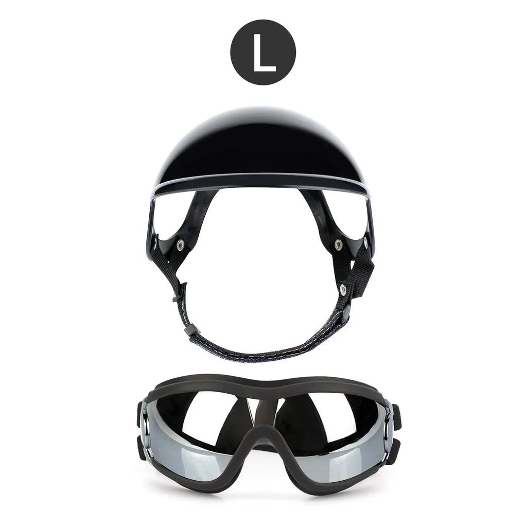 ATUBAN Dog Helmet and Goggles-UV Protection Doggy Sunglasses Dog Glasses Pet Hat Motorcycle Helmets Protection for Puppy Riding
