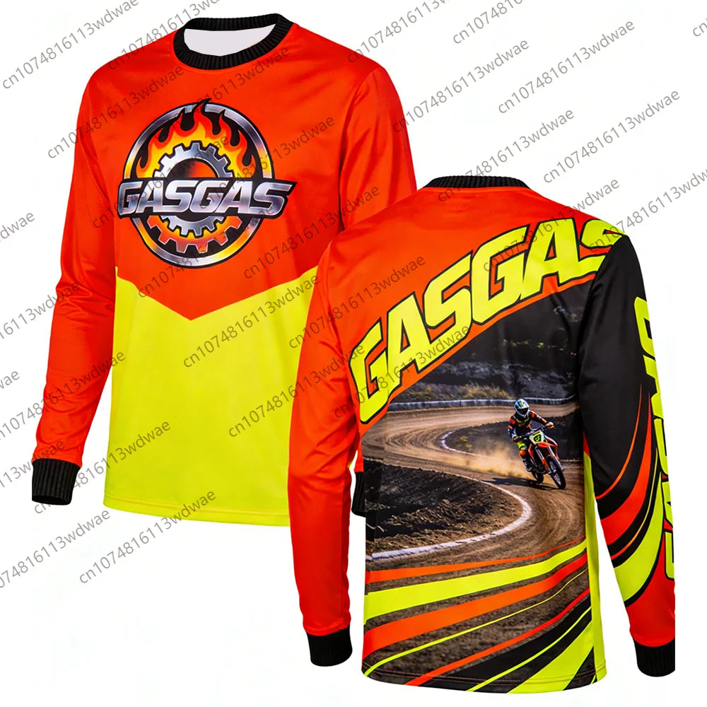 GASGAS Motocross Jersey riding suit Men Long Sleeve Racing Shirt Motorcycle Gear Off-Road MX Apparel Quick-drying cycling suit