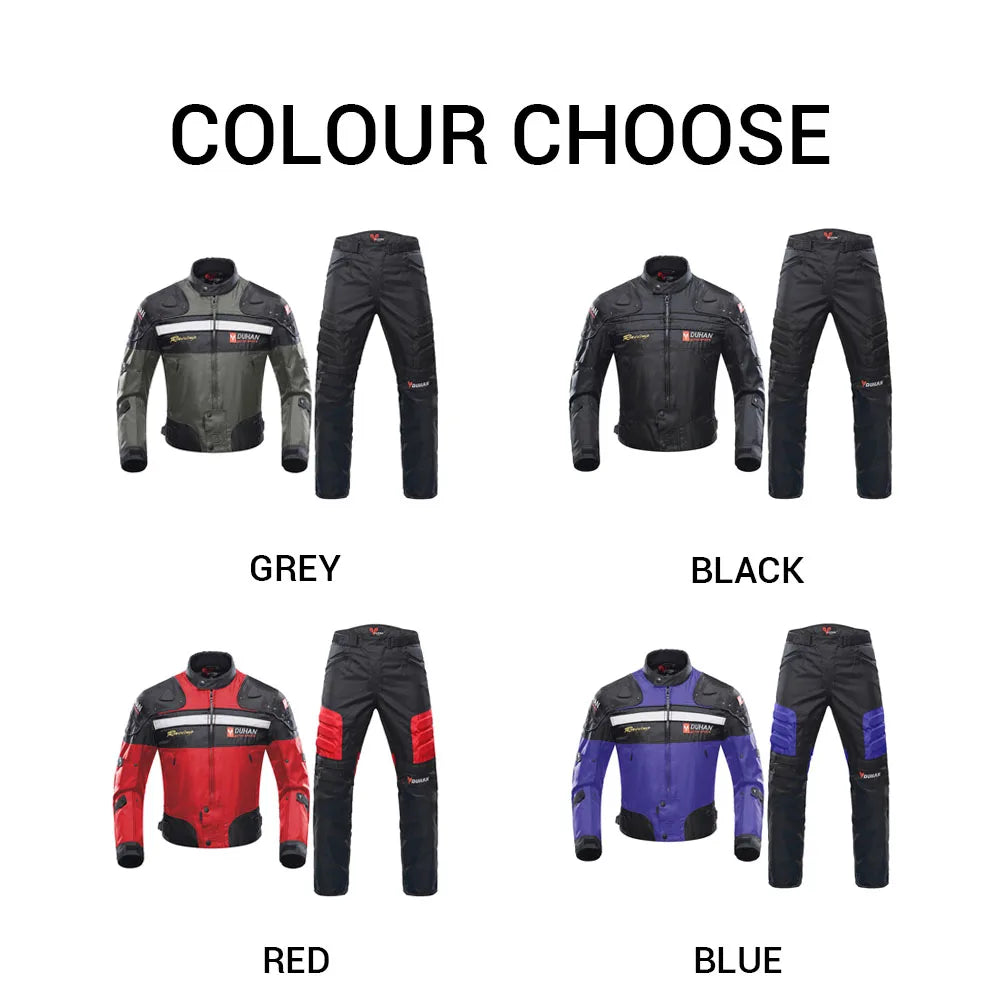 DUHAN Windproof Motocross Jacket Motorcycle Pants Men Motorcycle Jacket Wear-resistant Body Armor Moto Clothing  for Winter