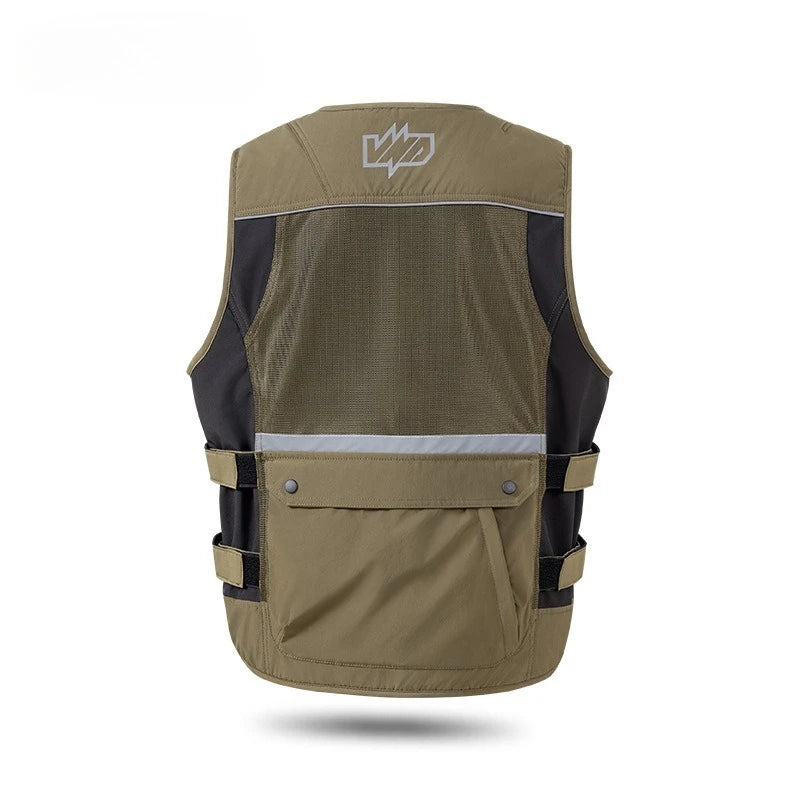 Reflective Safety Vest Motorcycle Riding High Visibility Breathable Wear-resistant Night Reflective Vest Motorbike Travel Gear