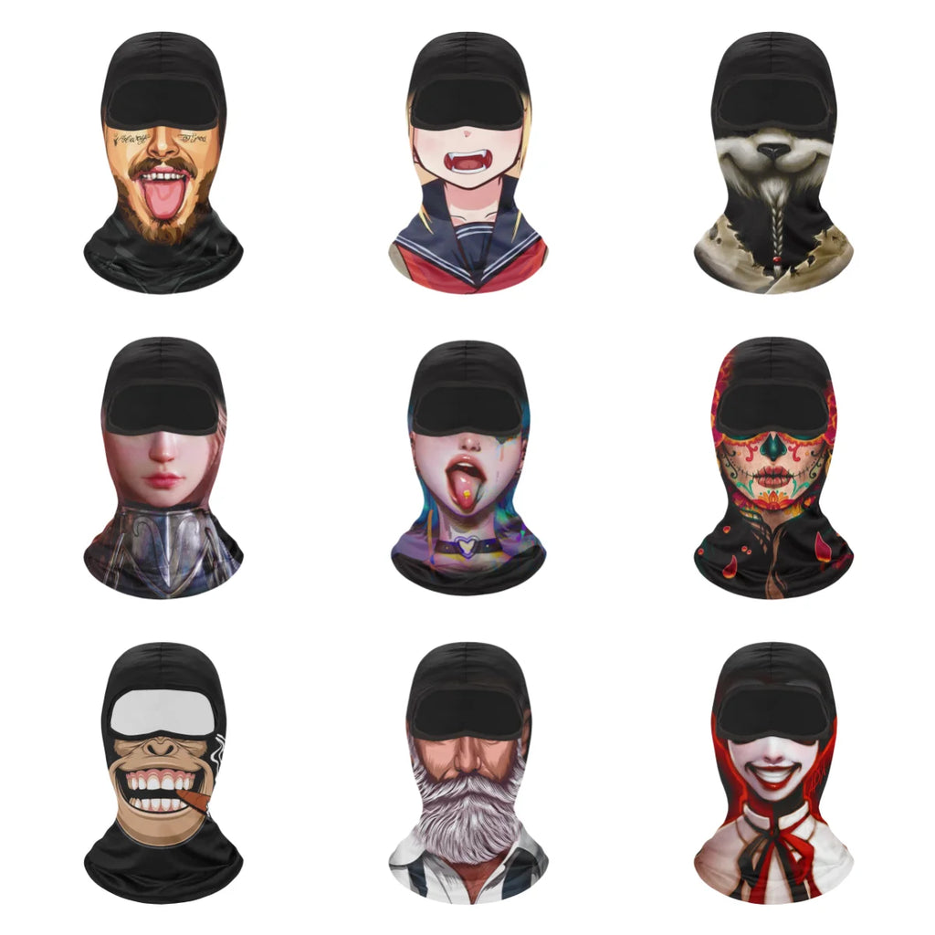 Outdoor Sunscreen Balaclava Motorcycle Skull Face Mask Quick-dry Riding Helmet Liner Cap Venom Ski Mask MTB Bicycle Headgear