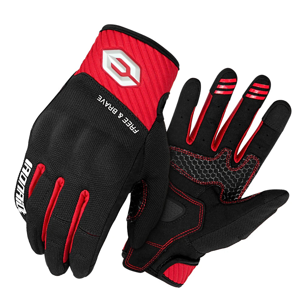 Summer Breathable Motorcycle Full Finger Protective Gloves Touch Screen Motorbike Non-slip Gloves Motocross Riding Racing Gloves