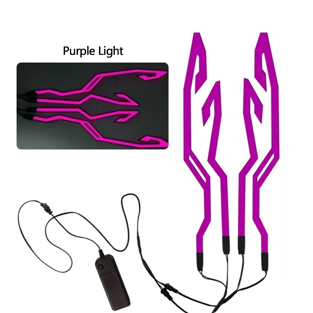 Motorcycle Helmet Light Night Riding Signal Helmet 4 in 1 EL Light 3 Mode Led Helmet Light Strip Decoration Accessories Kit