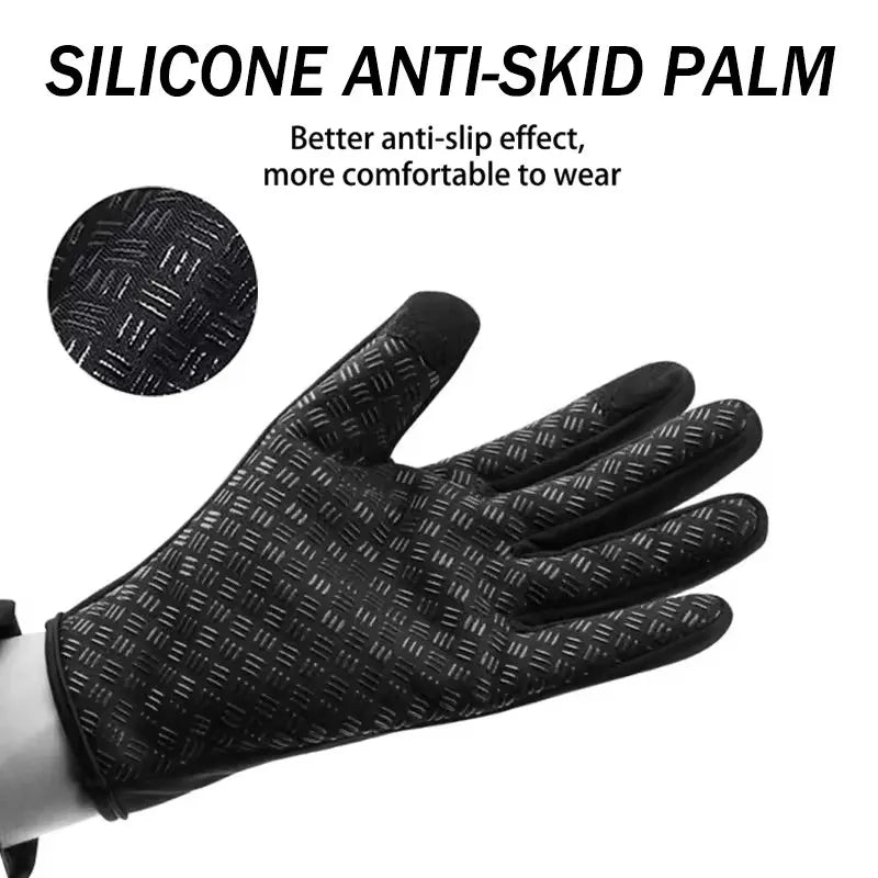 Winter Warm Cycling Gloves Bicycle Warm Touchscreen Full Finger Glove Waterproof Outdoor Bike Skiing Fishing Motorcycle Riding