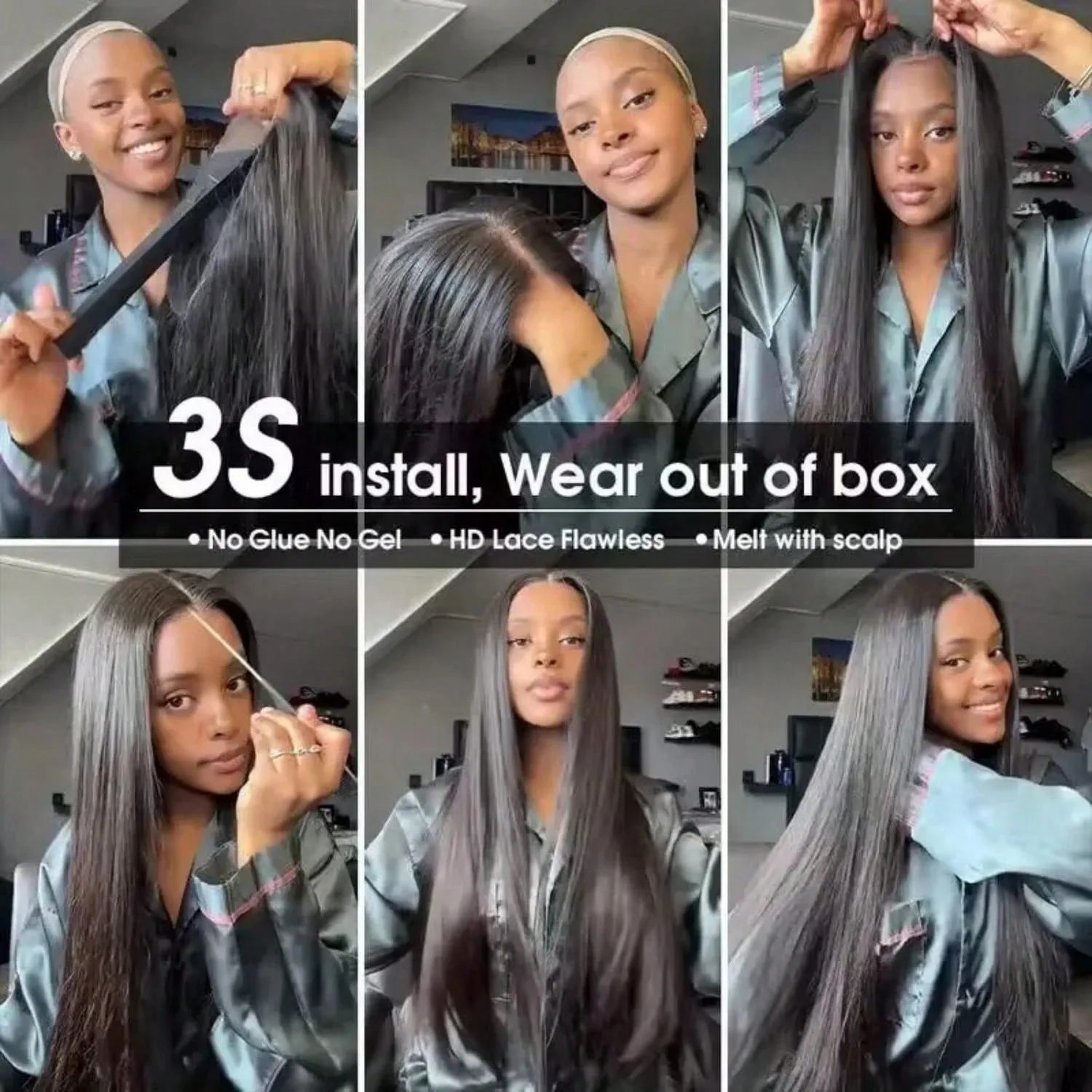 40 Inch 5x5 Straight Glueless Human Hair Wig 4X4 Closure Wigs Human Hair Pre Plucked Pre Cut Transparent Lace Human Hair Wigs