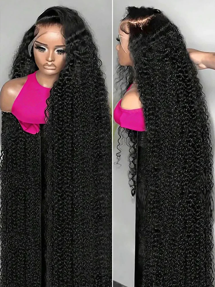 Bouncy Curlys Lace Wig 13X4 13X6 250 Density 30 40 Inches Brazilian Human Hair Wig 13X6 Human Hair Multi Parting