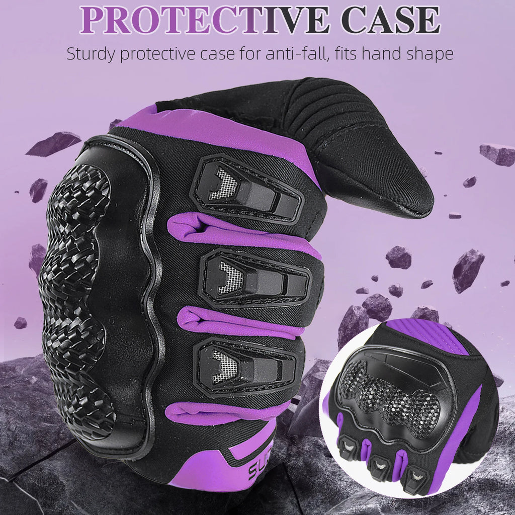 SUOMY Winter Motorcycle Gloves Lady Pink/Purple Windproof Waterproof Biker Gloves Touch Screen Warm Riding Gloves For Women