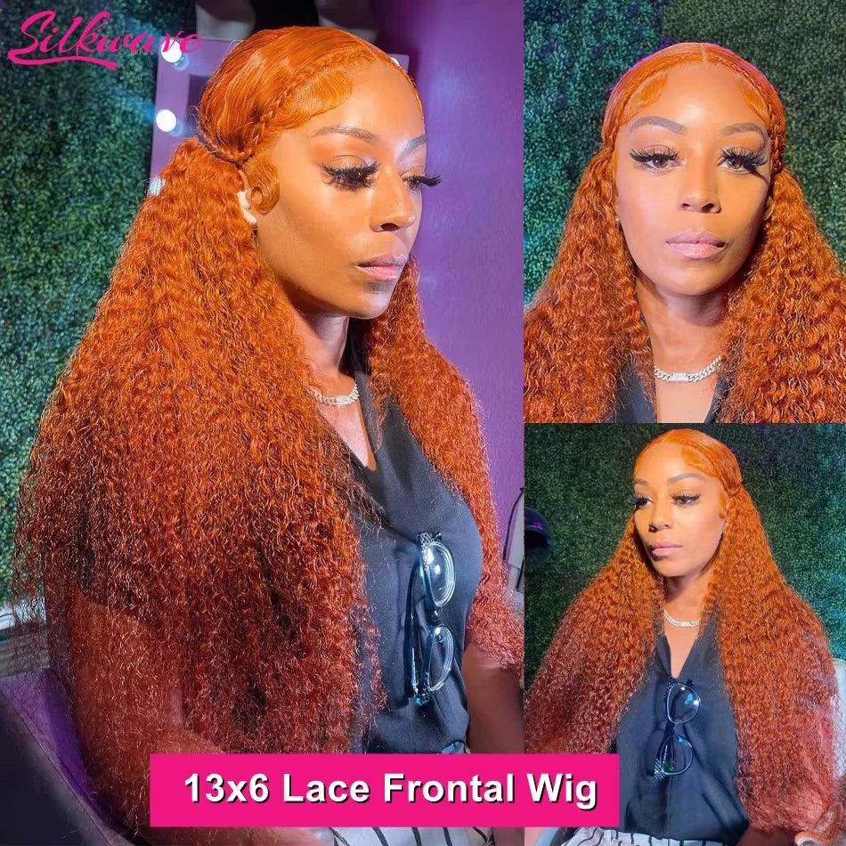 210 Density Orange Ginger Wig Human Hair Curly 13x6 Hd Lace Front Wig Pre Plucked 350# Colored Wig Deep Wave Human Hair Wigs