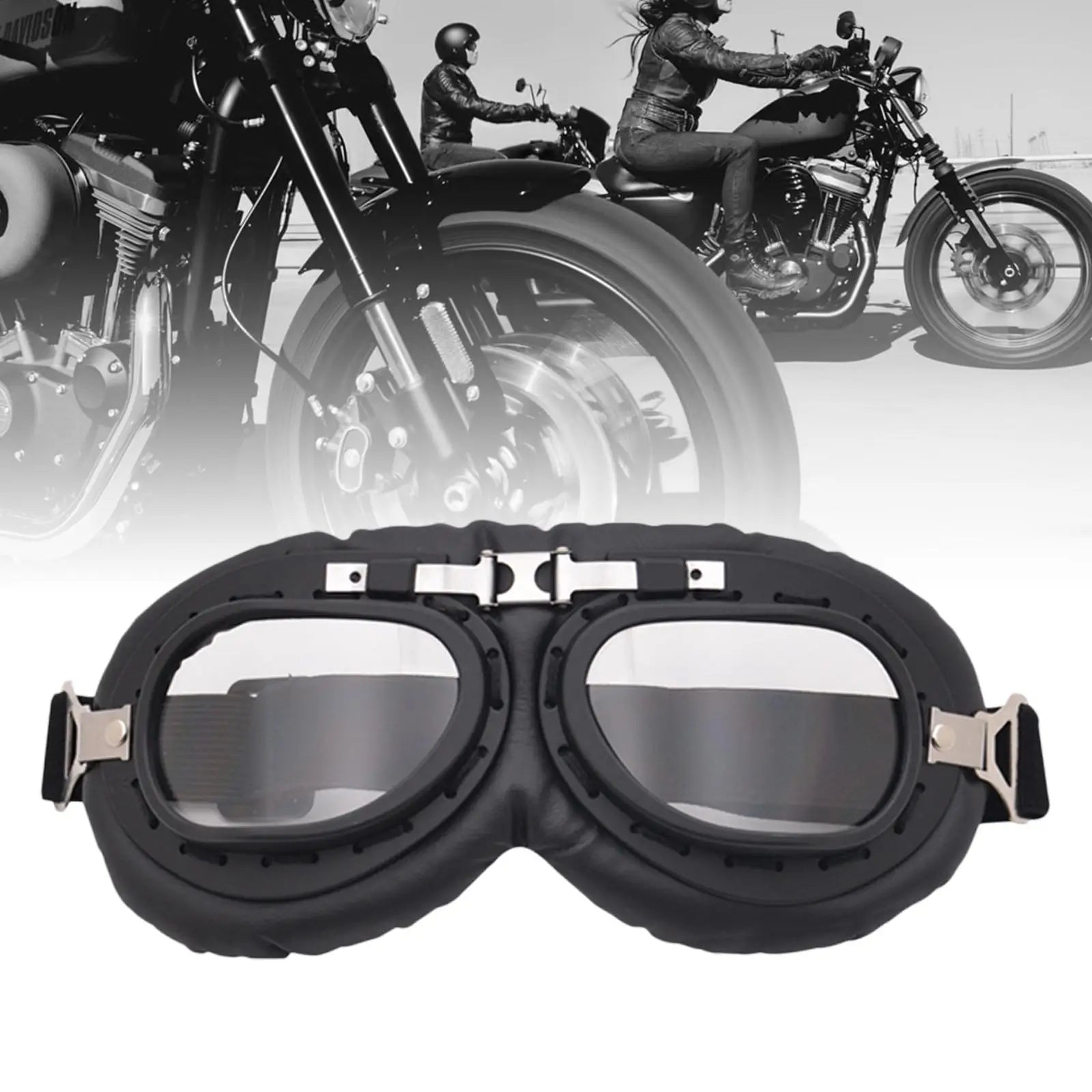 Classic Motorcycle Goggles Steampunk Protective Sports Glasses PC Lens for Outdoor Riding Scooter ATV