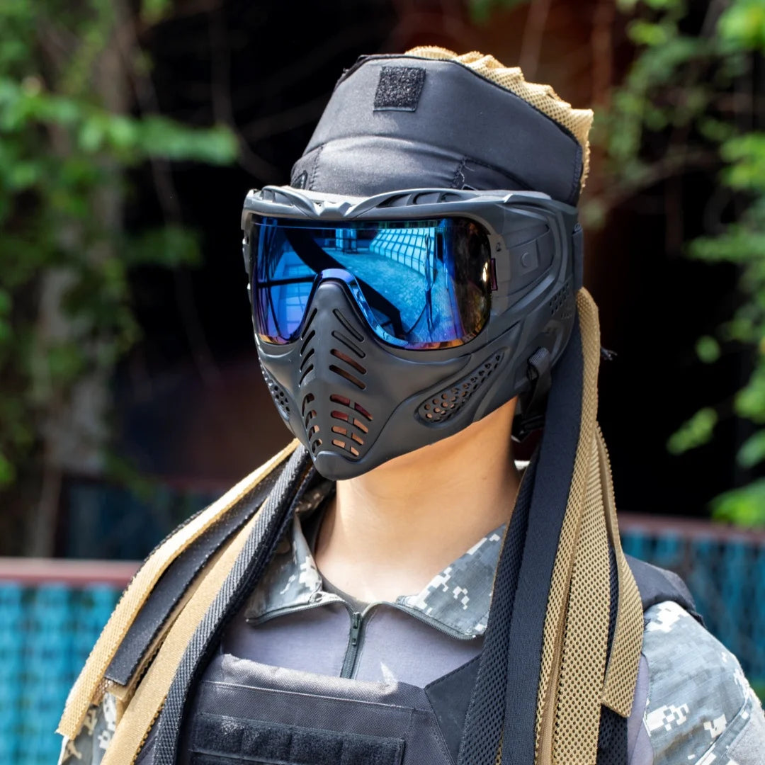 Motorcycle Full Face Mask Windproof Goggles, Outdoor Sports Riding Glasses for Halloween, Gaming, CS Tactical Airsoft