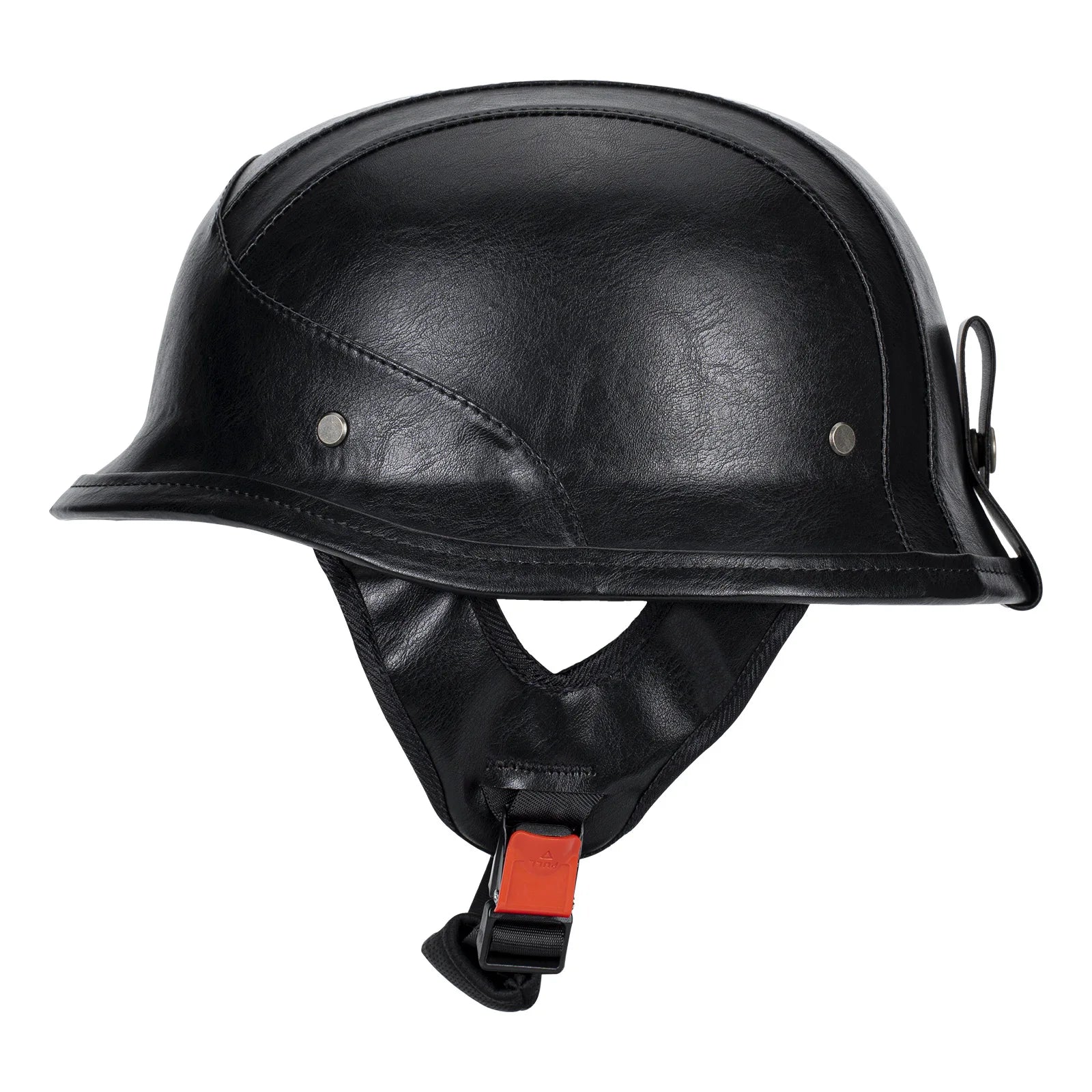 German Half Helmet Premium Vintage Open Face Motorcycle Helmet Genuine Cowhide Leather Cover DOT Certified Classic Retro Design
