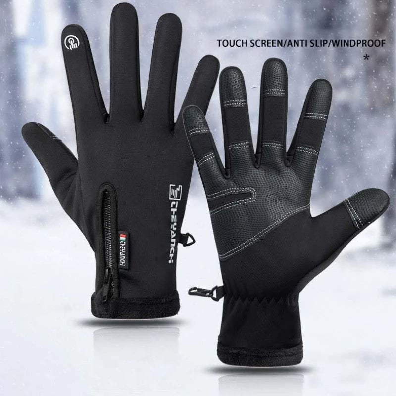 Motorcycle Gloves Moto Gloves Winter Thermal Fleece Lined Winter Water Resistant Touch Screen Non-slip Motorbike Riding Gloves