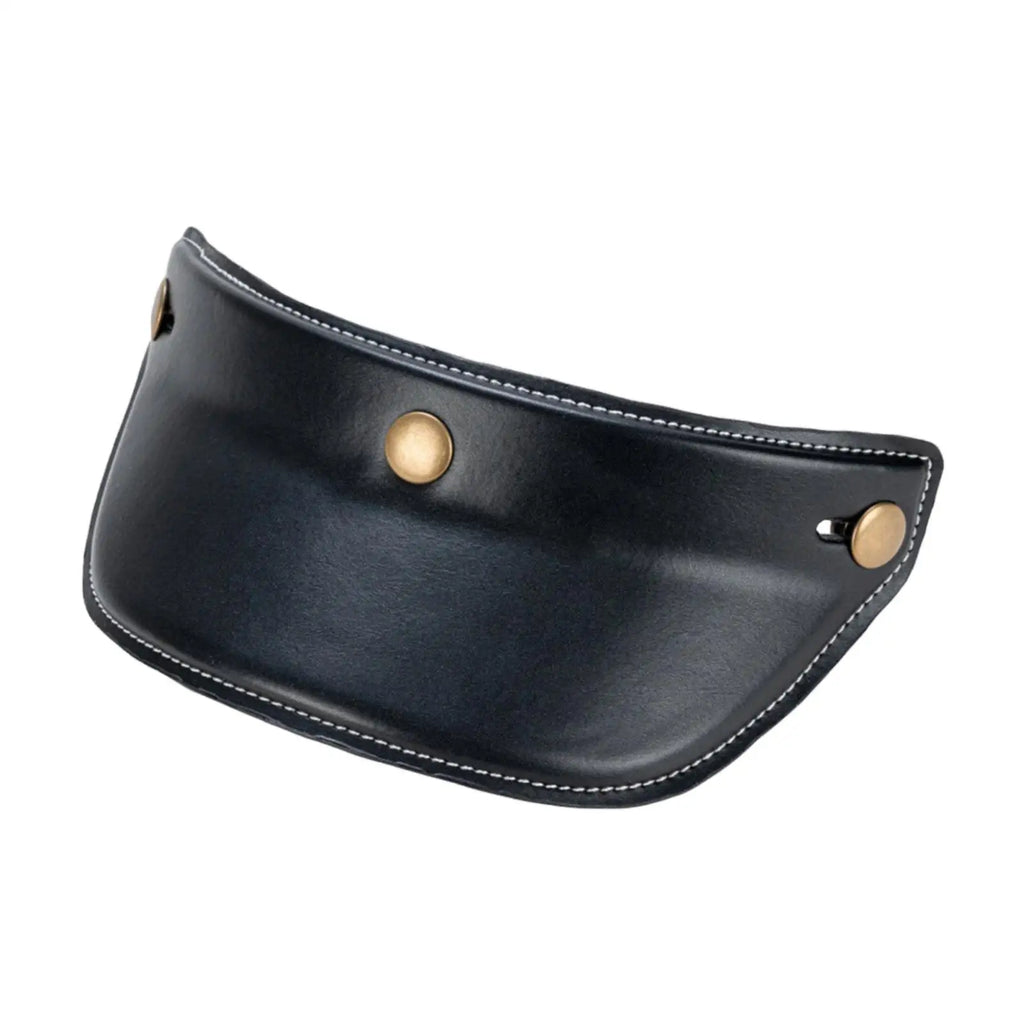 Helmet Sun Visor PU Leather 3 Snap Button Peak Shield Universal Accessory for Motorbike Half Open Face Helmets