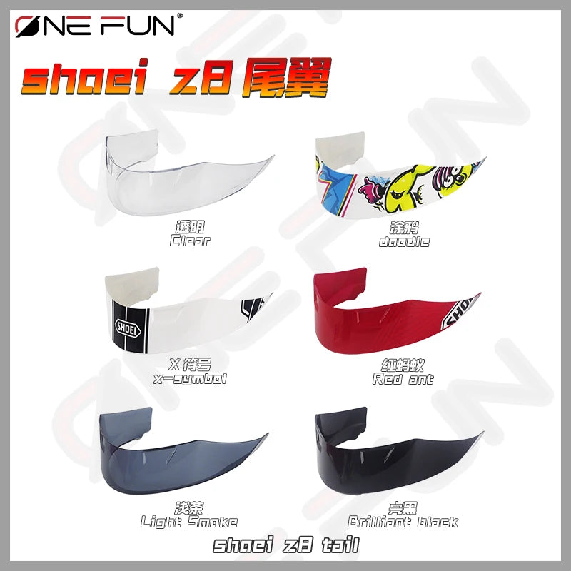 For SHOEI Z8 NXR2 Motorcycle Rear Trim Red ant Helmet Spoiler Case doodle Accessories Tail
