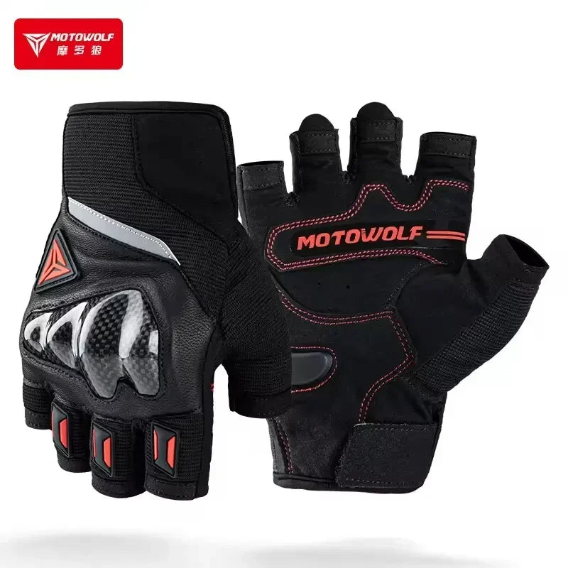 Summer Fingerless Half Finger Simracing Gloves For Motorcycle Bicycle Riding Carbon Protection gym MTB Motorbike Glove Men Women