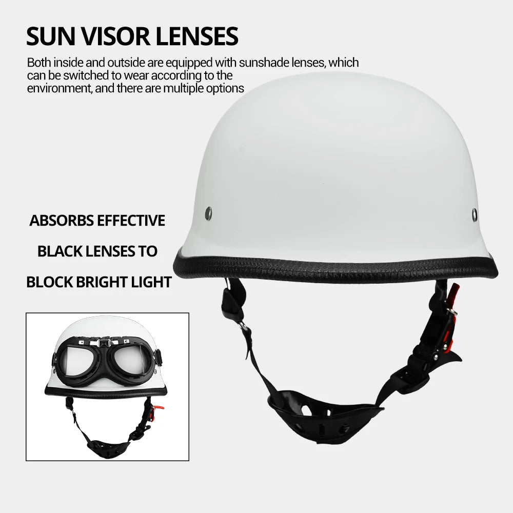 DOT Certification Motorcycle Half Helmet Vintage Fashion Motorbike Helmet Anti Fall And Sun Cap Moto Riding Safety Helmets S-2XL