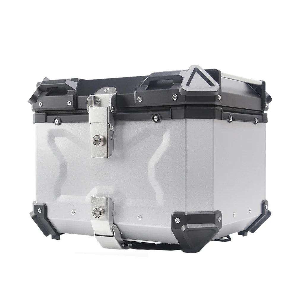 Aluminum Motorcycle Box 45L 55L 65L 80L Motorcycle Rear Luggage Box Helmet Travel Storage Case Moto Top Box Universal Waterproof