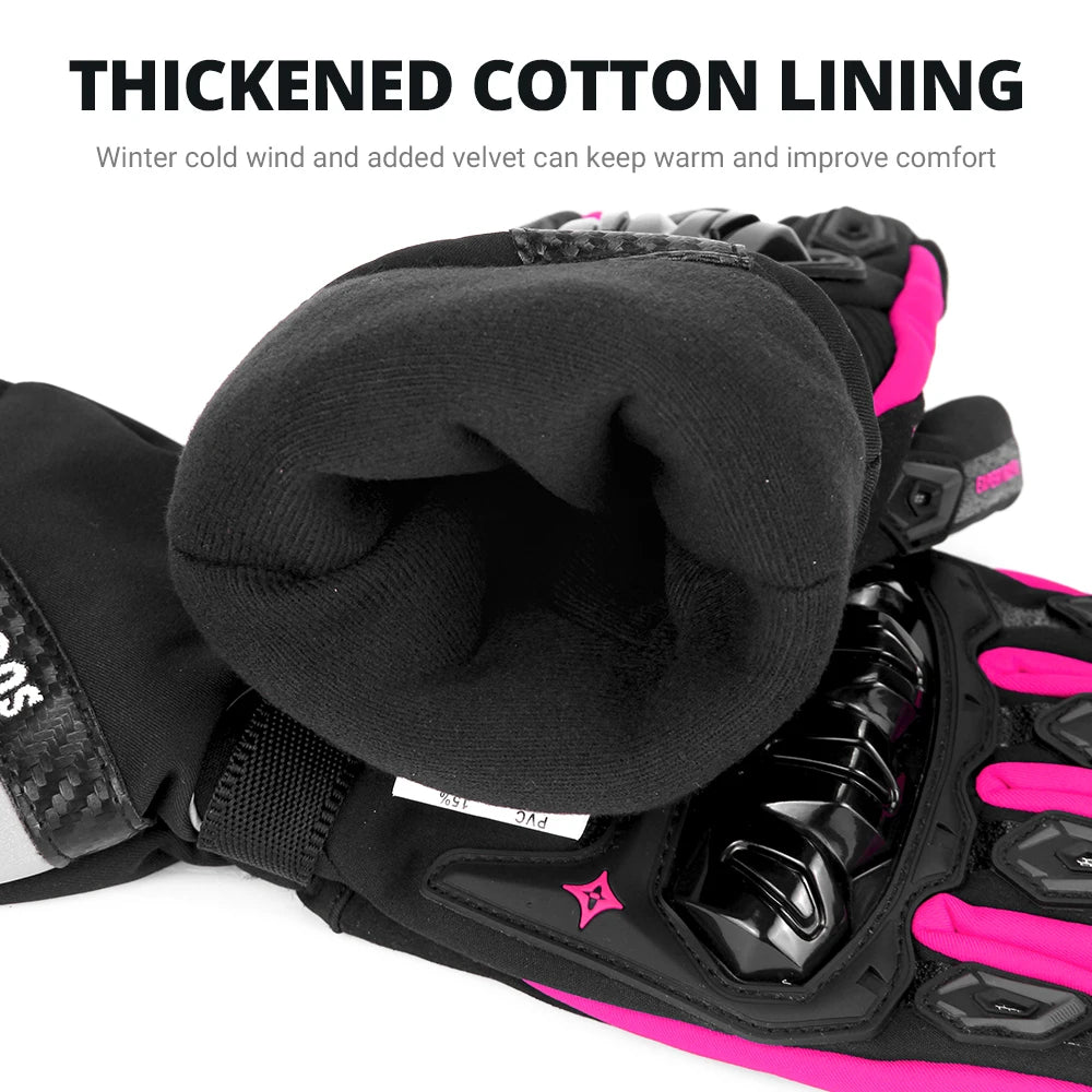 Women Winter Warm Motorcycle Gloves Anti Fall And Anti-collision Off-road Motorcycle Riding Gloves Touch Screen Waterproof Glove