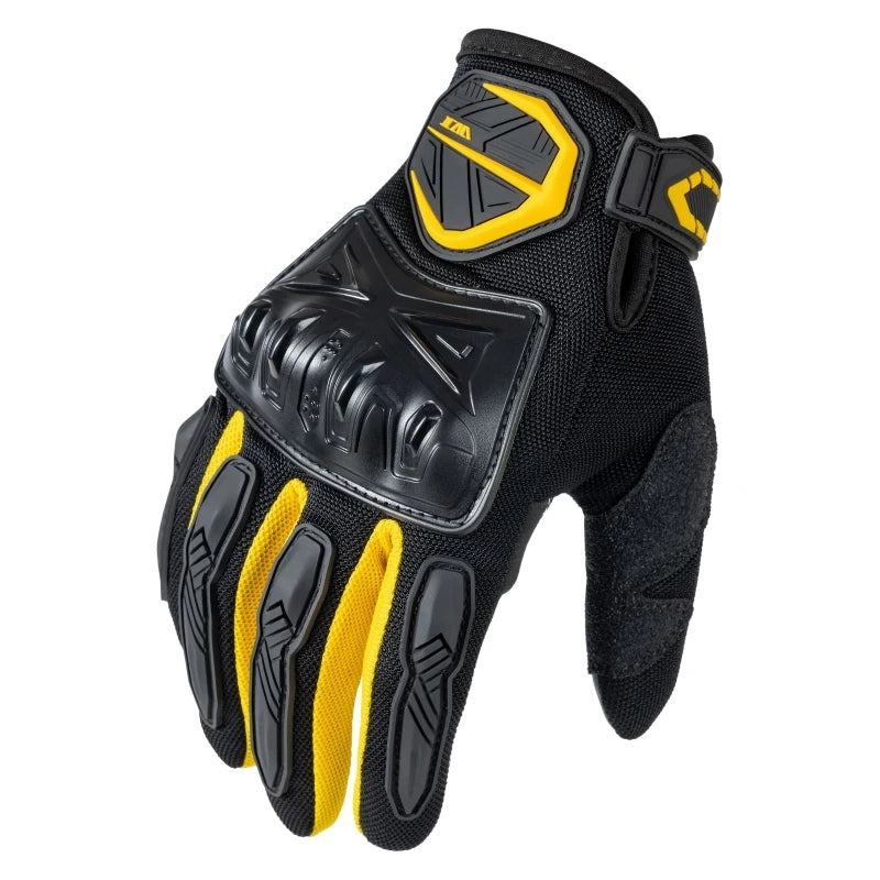 JCAA Breathable Summer Full Finger Motorcycle Gloves Non-Slip Wear-Resistant Touch Screen Motocross Racing Moto Riding Gear