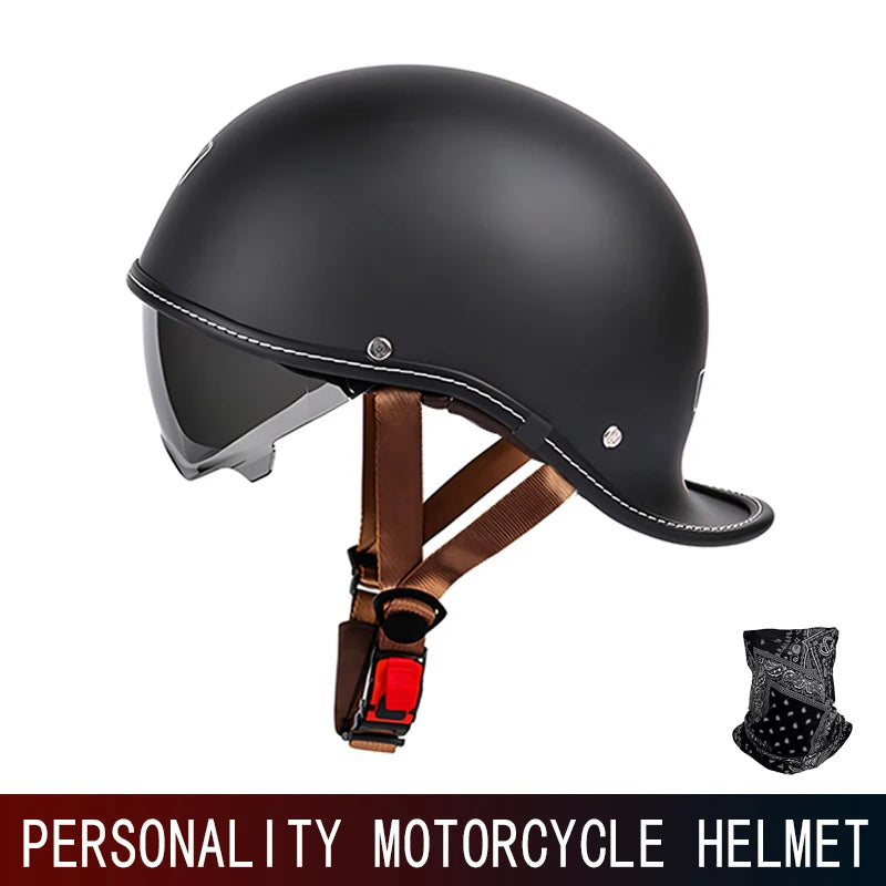DOT motorcycle retro helmet scoop helmet for men and women summer half helmet cruise motorcycle tilt helmet commuter personality