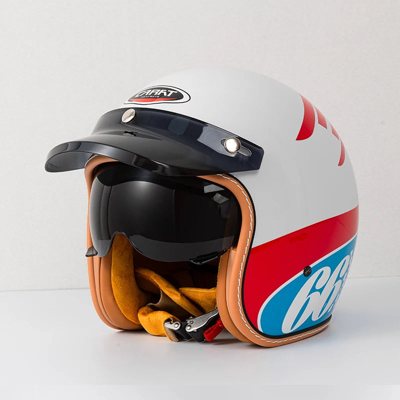 Japanese Korean style Female Men Motorcycle Little Helmet Open Protective Capacete DOT  Safety Vintage motocross