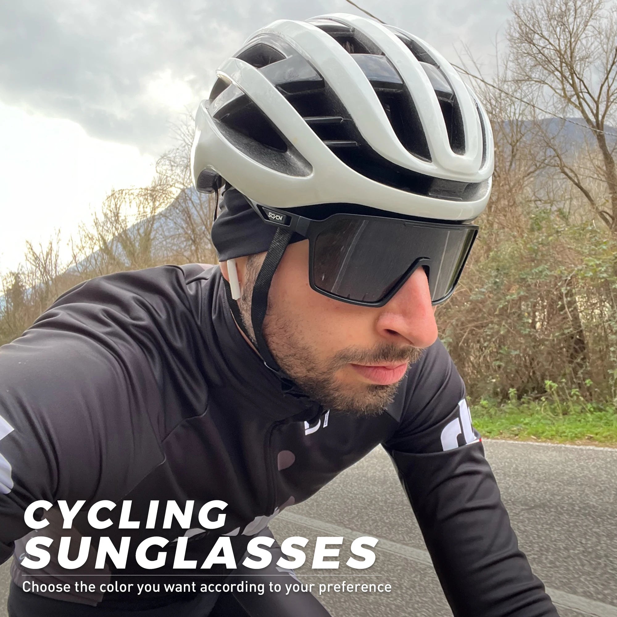 SCVCN Outdoor Cycling Sunglasses Motorcycle Riding Goggles UV400 Windproof Eyewear For Men Women Running Bicycle Glasses