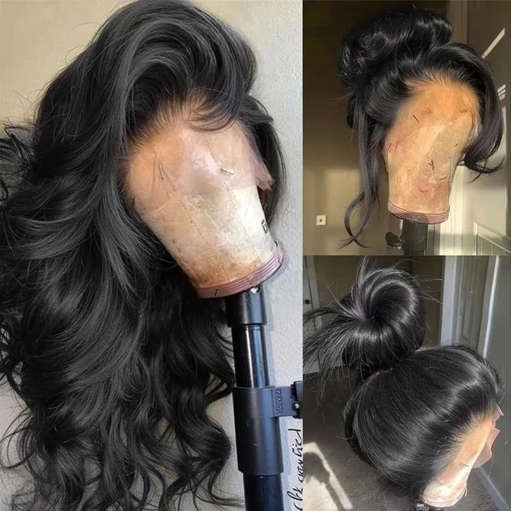 40 42 Inch Real Raw Body Wave Human Hair Wigs HD Lace Front Wig Black Pre Plucked 13x6 Wet And Wavy Lace Frontal Wig Human Hair