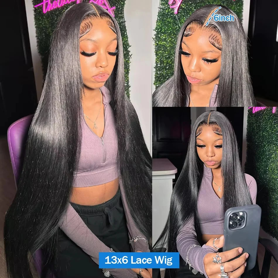 Bone Straight Human Hair Wigs 13X6 Hd Lace Frontal Wig 30 40 Inch Pre Plucked Brazilian 13X4 Lace Front Black Wigs For Women