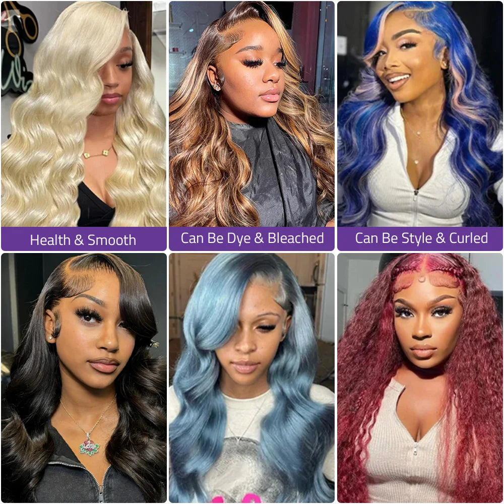 613 Honey Blonde Colored HD Transparent 13x4 13x6 Lace Frontal Human Hair Wig Pre Plucked Body Wave 220% Density Lace Front Wigs