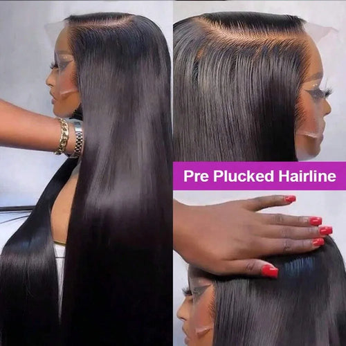 30 42Inch 13x4 13x6 HD Transparent Bone Straight Lace Front Wigs 250 Density 360 Full Lace Brazilian Human Hair Wigs For Women