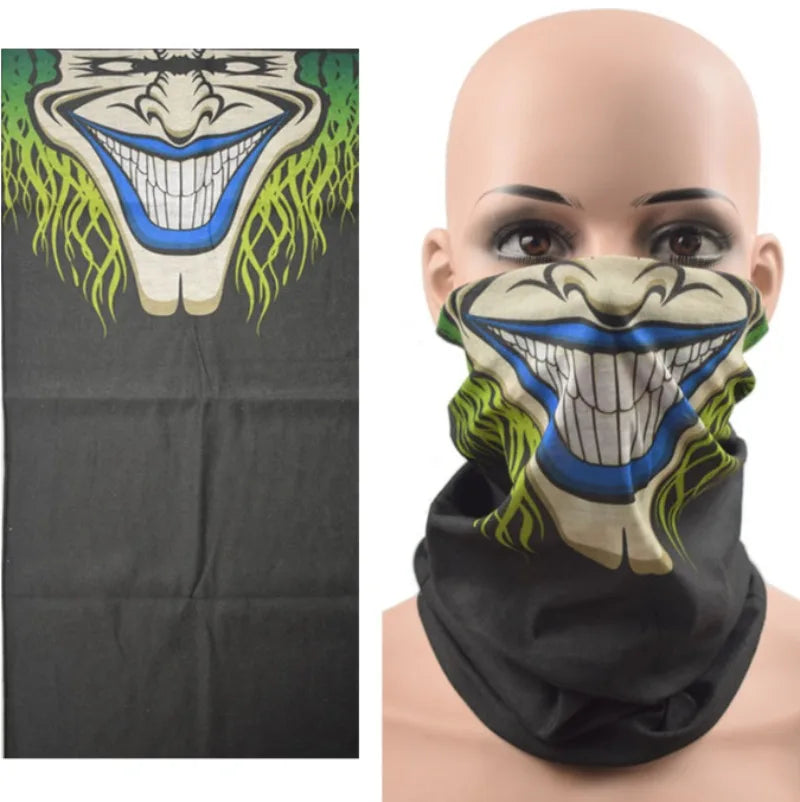 Multifunctional Unisex Windproof Skull Bandana for Motorcycle Riding, Skiing, and Parties.