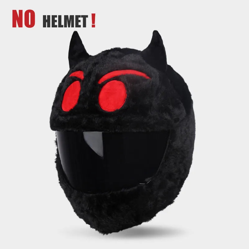 Uchoose Motorcycle Helmet Cover Cartoon Plush Helmets Hat With Crazy Large Flexible Ears Funny Helmet Protective Case For Riding