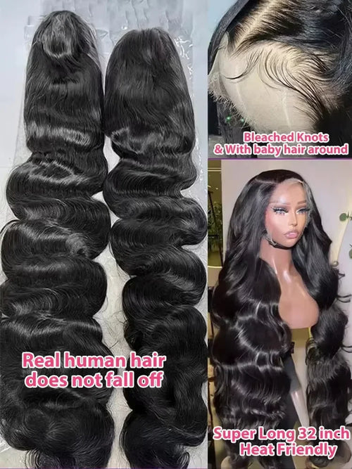 250% Density 28 30 Inch Body Wave 13x4 13x6 HD Lace Front Human Hair Wig For Women Brazilian Glueless Frontal Wig Pre Pluck
