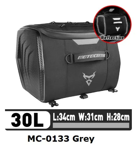 Waterproof Motorcycle Rear Seat Bag Travel Luggage Bag 30L Motorcycle Hard Shell Tail Bag Motor Riding Helmet Bag