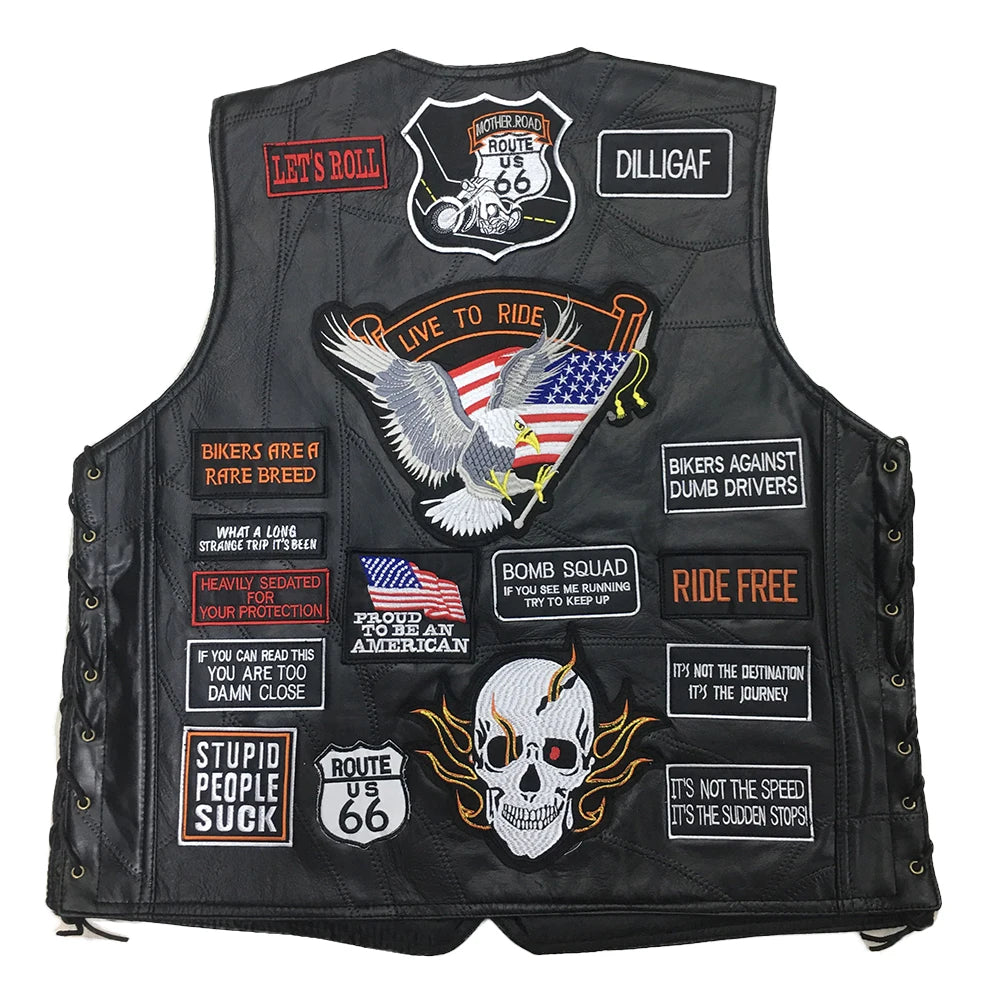 New Motorcycle Jacket Mens Sheepskin Leather Vest Biker Chaqueta Verano Moto Hombre Veste Jaqueta Motoqueiro Giacca Giacca Moto
