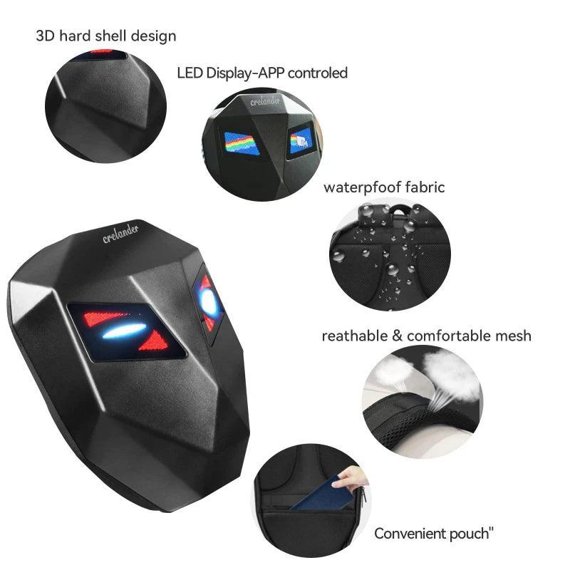 Crelander™ LED Hard Shell Water Resistant Motorcycle Backpack