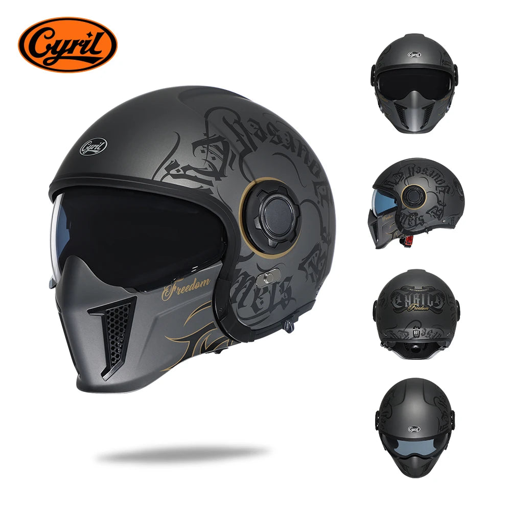 CYRIL Motorcycle Helmet Full Face Open Face Helmets 3/4 Men Women Modular Dual Visor Helmet For Motorcycle ECE DOT Approved