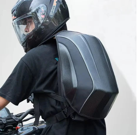 New Carbon Fiber Waterproof Backpack Motorcycle Helmet Luggage Motocross Riding Racing Moto Travel Storage Bag Box sacoche moto2