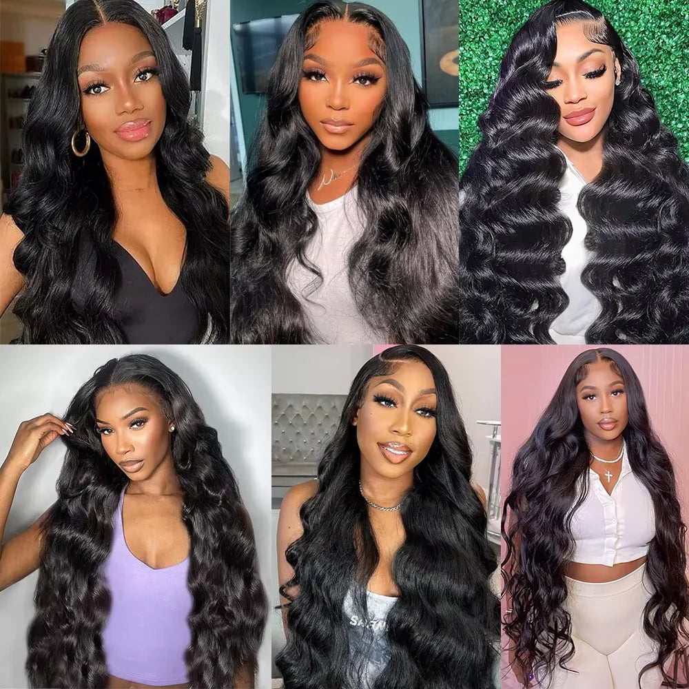 Natural Lace Frontal Wig Body Wave Wigs 46 Inch 13X6 Human Hair 200% Density Real Full Large Lace Space Natural Lace Frontal Wig