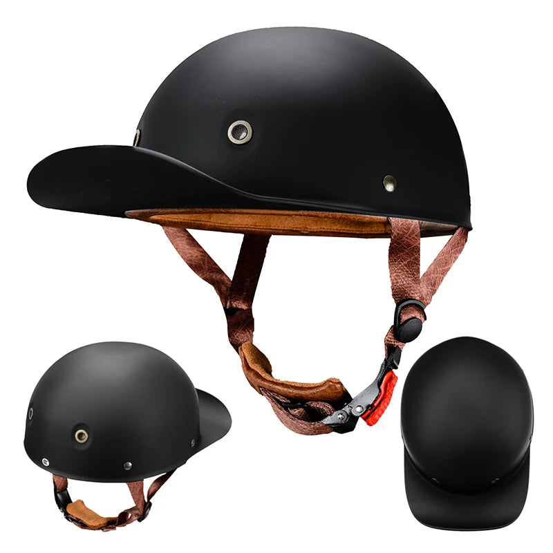 Retro Summer Motorcycle Half Helmet Breathable Vintage Open Face Design Lightweight Cap For Cruiser Scooter Riders
