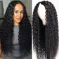 16-32 Inches Long Curly Brazilian Hair Wig For Women 200 Density V Part Wig Human Hair Natural Black V Shape Wig Hair Wigs