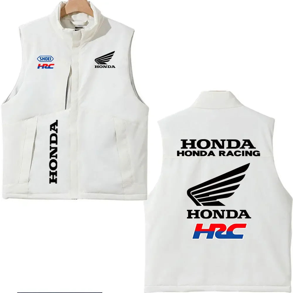 2025 Honda Racing Printed Cotton-Padded Vest Autumn Winter Men's Women's Outdoor Motorcycle Jacket Street Fashion Warm Clothing