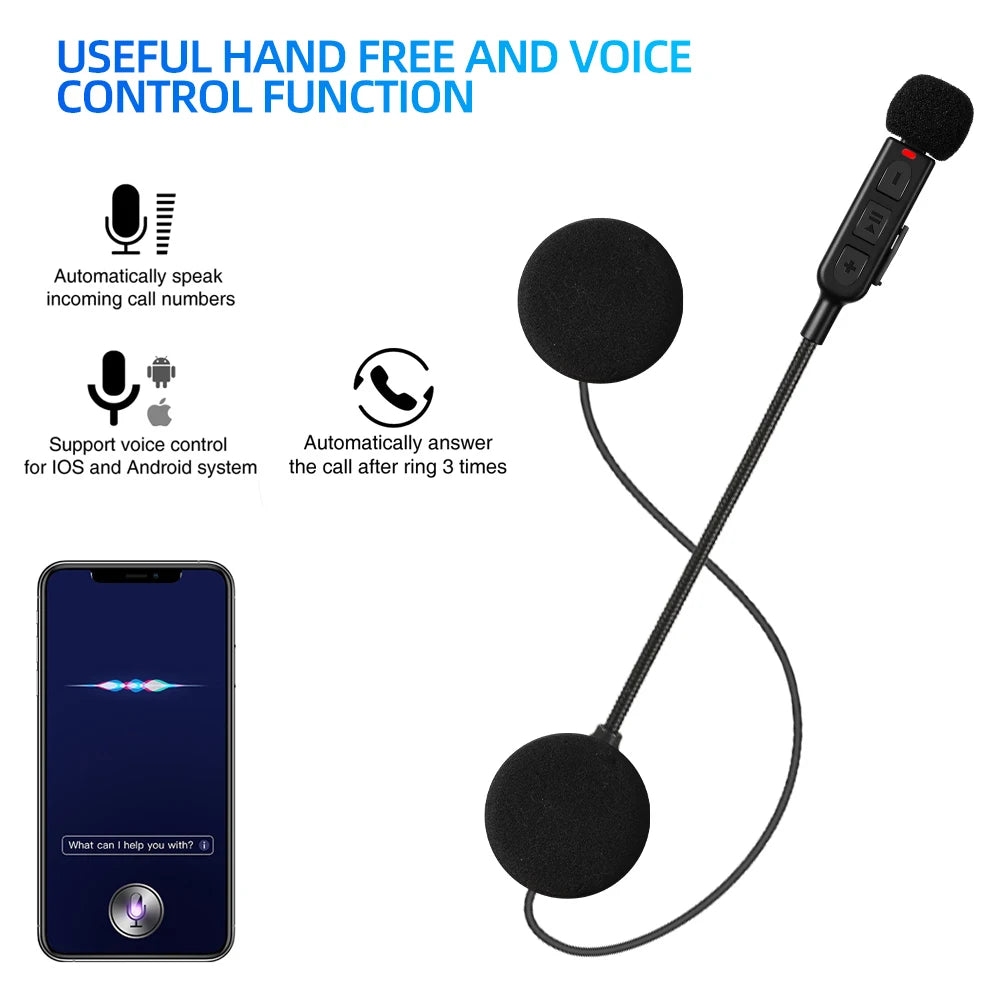 Bluetooth 5.3 Motorcycle Helmet Headset Wireless Riding Headphone Anti-interference Motor Bike Handsfree Helmet Headsets