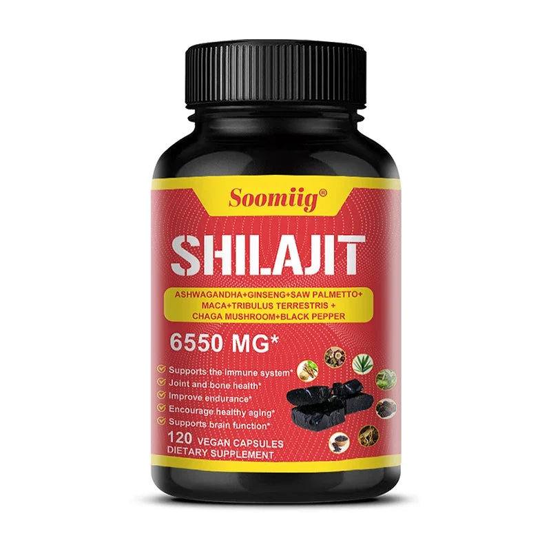 Pure Himalayan Shilajit Capsules - Supports Healthy Aging Bones and Joints, Improves Energy, Endurance and Muscle Recovery