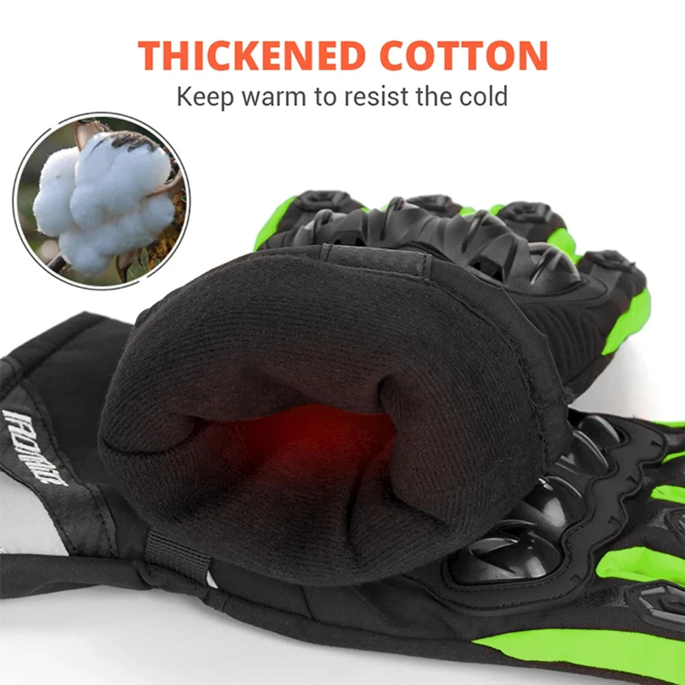 Men's Motorcycle Windproof Gloves Outdoor Motorcycle Riding Velvet Gloves Touch Screen Winter Motorcycle Off-road Women's Gloves