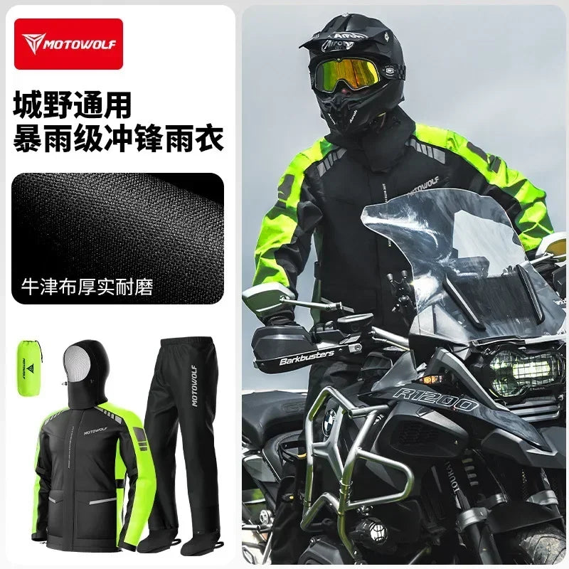 Motorcycle Riding Clothes Motowolf Rain Jacket Outdoor Riding Equipment Bicycle Hiking Raincoat Convenient Motorcycle Equipment