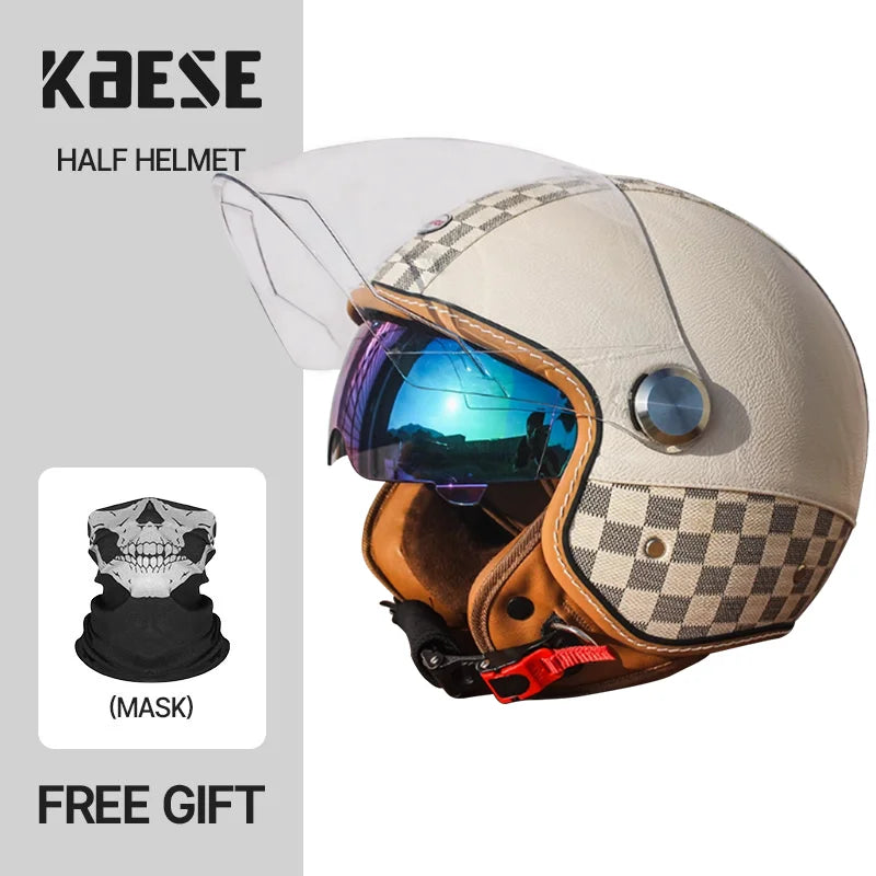 Handmade leather dot certified helmet helmet motorcycle for men for fall and winter seasons capacete de moto masculino