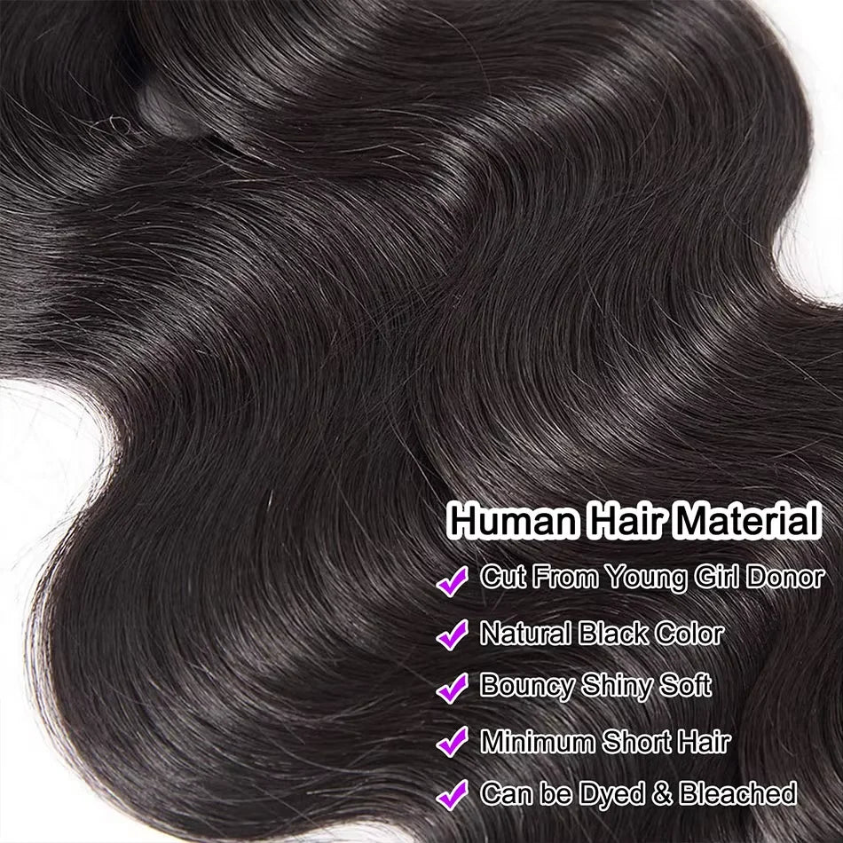 16A Body Wave Bundles Human Hair Brazilian Virgin Weave Hair 3 4 5 Pcs 100% Unprocessed Raw Hair Bundles Extensions For Women